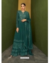 Teal Fabulous Designer Real Georgette Palazzo Suit
