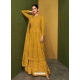 Yellow Fabulous Designer Real Georgette Palazzo Suit