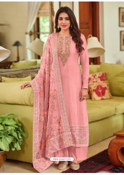 Pink Premium Designer Viscose Silk Salwar Suit