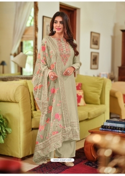 Olive Green Premium Designer Viscose Silk Salwar Suit