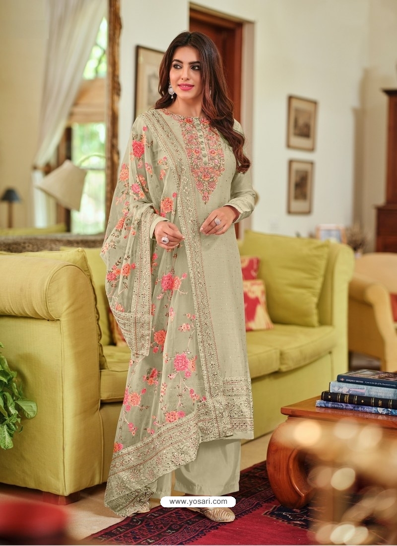 Buy Green Designer Mehndi Wear Pure Viscose Silk Salwar Suit Online -  SALV2447 | Appelle Fashion