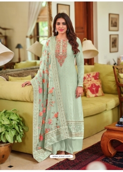 Sea Green Premium Designer Viscose Silk Salwar Suit