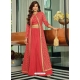 Dark Peach Readymade Designer Party Wear Heavy Chinon Wedding Suit