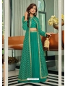 Aqua Mint Readymade Designer Party Wear Heavy Chinon Wedding Suit