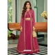 Rose Red Readymade Designer Party Wear Heavy Chinon Wedding Suit