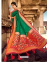 Dark Green Designer Silk Wedding Wear Sari