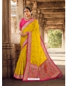 Corn Designer Silk Wedding Wear Sari
