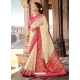 Off White Designer Silk Wedding Wear Sari