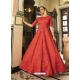 Red Designer Party Wear Floor-Length Gown