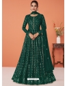 Dark Green Readymade Designer Party Wear Real Georgette Anarkali Suit