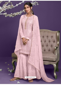 Pink Fabulous Designer Georgette Sharara Suit