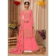 Peach Designer Party Wear Faux Georgette Wedding Suit