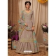 Taupe Designer Party Wear Faux Georgette Wedding Suit