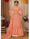 Light Orange Designer Party Wear Faux Georgette Wedding Suit