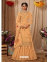 Mustard Designer Party Wear Faux Georgette Wedding Suit