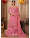 Light Pink Designer Party Wear Faux Georgette Wedding Suit