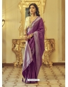 Purple Designer Soft Kanjivaram Wedding Wear Sari
