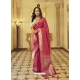 Rose Red Designer Soft Kanjivaram Wedding Wear Sari