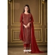 Tomato Red Fabulous Designer Two Tone Cationic Georgette Palazzo Suit