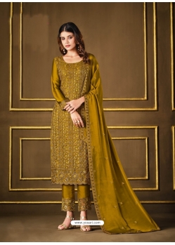 Marigold Fabulous Designer Two Tone Cationic Georgette Palazzo Suit