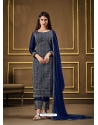 Royal Blue Fabulous Designer Two Tone Cationic Georgette Palazzo Suit