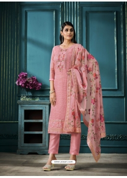 Pink Fabulous Designer Soft Satin Organza Palazzo Suit