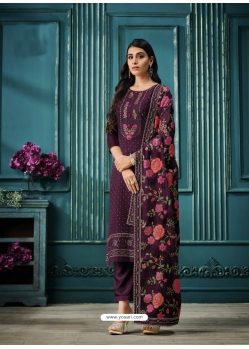 Purple Fabulous Designer Soft Satin Organza Palazzo Suit