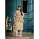 Light Beige Fabulous Designer Soft Satin Organza Palazzo Suit