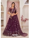 Purple Designer Mono Net Wedding Wear Lehenga Choli