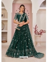 Teal Designer Mono Net Wedding Wear Lehenga Choli