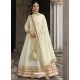 Off White Designer Wedding Wear Real Georgette Anarkali Suit