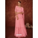 Pink Readymade Designer Party Wear Real Georgette Wedding Suit