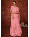 Pink Readymade Designer Party Wear Real Georgette Wedding Suit