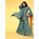 Grayish Green Readymade Designer Party Wear Poly Georgette Palazzo Suit