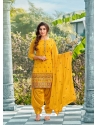 Yellow Designer Party Wear Faux Georgette Punjabi Patiala Suit