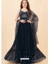 Black Readymade Designer Wedding Wear Faux Georgette Anarkali Suit