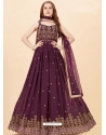 Purple Readymade Designer Wedding Wear Faux Georgette Anarkali Suit