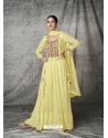Light Yellow Fabulous Designer Real Georgette Anarkali Suit