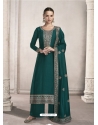 Teal Fabulous Designer Chinon Palazzo Suit