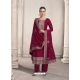 Rose Red Fabulous Designer Chinon Palazzo Suit