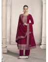 Rose Red Fabulous Designer Chinon Palazzo Suit