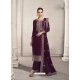 Purple Fabulous Designer Chinon Palazzo Suit