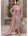 Dusty Pink Fabulous Designer Faux Georgette Palazzo Suit