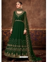 Dark Green Fabulous Designer Real Blooming Georgette Anarkali Suit