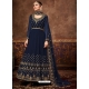 Navy Blue Fabulous Designer Real Blooming Georgette Anarkali Suit