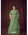 Green Fabulous Designer Georgette Anarkali Suit