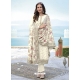 White Scintillating Designer Heavy Chinon And Georgette Palazzo Suit