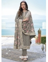 Grey Scintillating Designer Heavy Chinon And Georgette Palazzo Suit