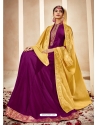 Medium Violet Readymade Designer Heavy Maslin Anarkali Suit