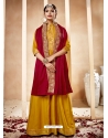 Yellow Readymade Designer Heavy Maslin Anarkali Suit